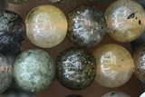 SUNS01 15 inches 6mm round silver sunstone gemstone beads