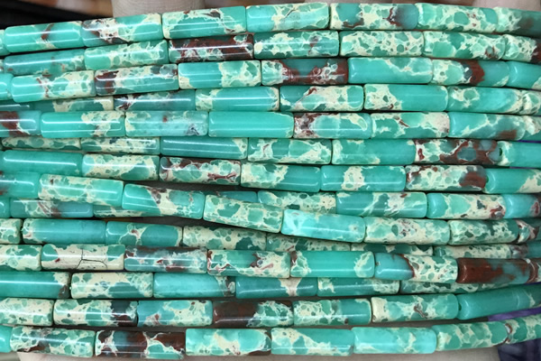 TUBE21 15 inches 4*13mm tube synthetic sea sediment jasper gemstone beads
