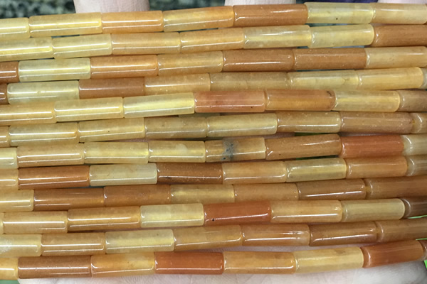 TUBE26 15 inches 4*13mm tube red aventurine gemstone beads