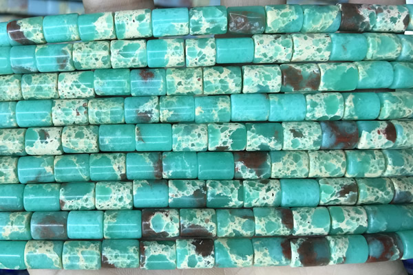 TUBE54 15 inches 6*8mm tube synthetic sea sediment jasper gemstone beads