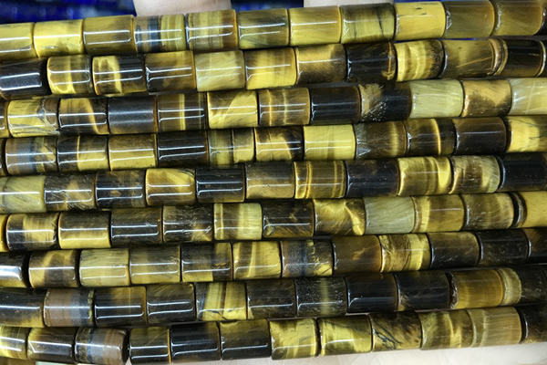 TUBE58 15 inches 6*8mm tube yellow tiger eye gemstone beads