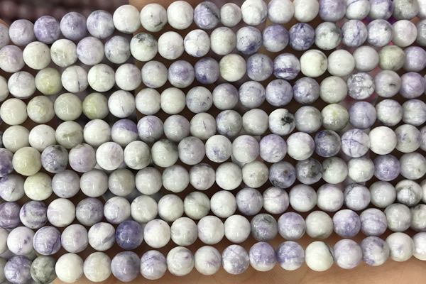 TURQ01 15 inches 4mm round purple howlite turquoise beads