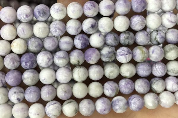TURQ02 15 inches 6mm round purple howlite turquoise beads