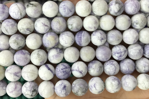 TURQ03 15 inches 8mm round purple howlite turquoise beads