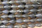 AGAT263 15 inches 10*14mm faceted teardrop grey agate beads