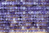 AMET15 15 inches 4mm faceted round natural amethyst beads