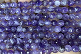 AMET16 15 inches 6mm faceted round natural amethyst beads