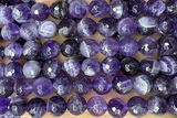 AMET18 15 inches 10mm faceted round natural amethyst beads