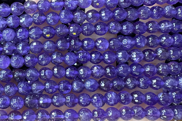 AMET20 15 inches 6mm faceted round natural amethyst beads