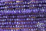 AMET25 15 inches 4*6mm faceted rondelle natural amethyst beads