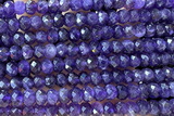 AMET26 15 inches 6*8mm faceted rondelle natural amethyst beads