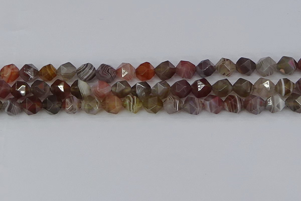 CAA1008 15.5 inches 8mm faceted nuggets botswana agate beads