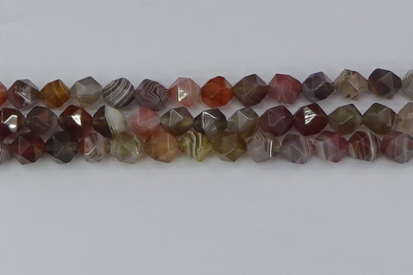 CAA1010 15.5 inches 12mm faceted nuggets botswana agate beads