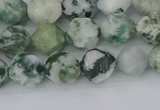 CAA1021 15.5 inches 8mm faceted nuggets tree agate beads