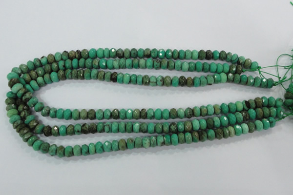 CAA103 15.5 inches 5*8mm faceted rondelle grass agate gemstone beads