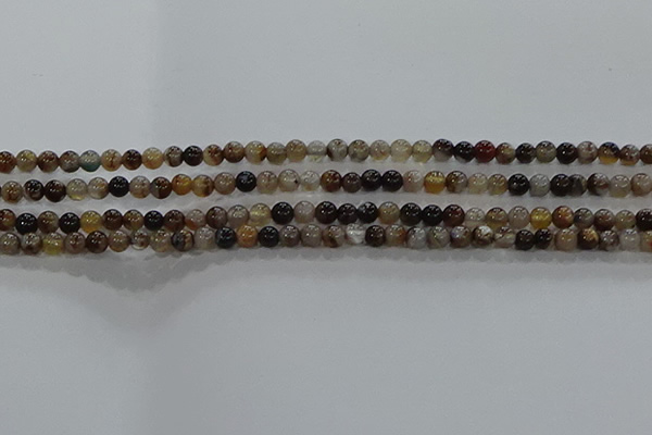 CAA1035 15.5 inches 4mm round dragon veins agate beads wholesale