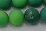 CAA1153 15.5 inches 10mm round matte grass agate beads wholesale