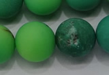 CAA1154 15.5 inches 12mm round matte grass agate beads wholesale