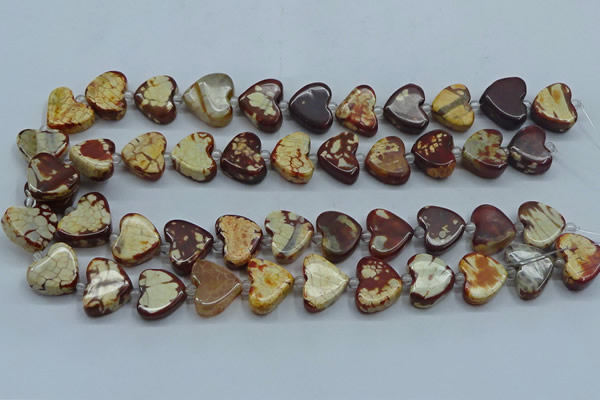 CAA1186 15.5 inches 16mm - 18mm heart dragon veins agate beads