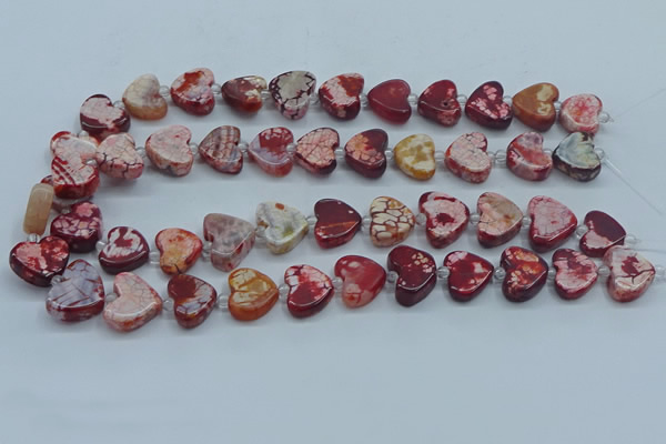 CAA1188 15.5 inches 16mm - 18mm heart dragon veins agate beads