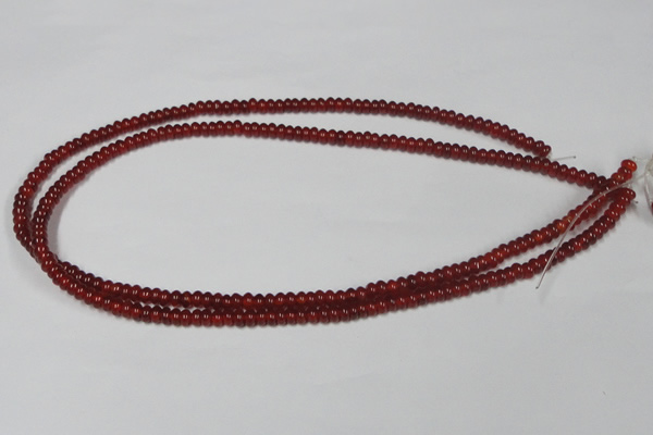 CAA121 15.5 inches 3*5mm rondelle red agate gemstone beads