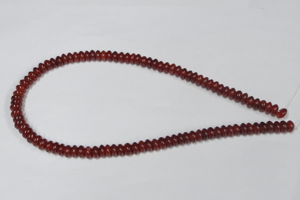 CAA122 15.5 inches 5*8mm rondelle red agate gemstone beads