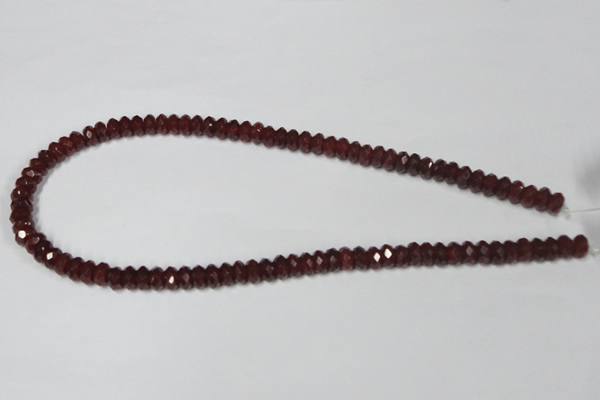 CAA123 15.5 inches 5*8mm faceted rondelle red agate gemstone beads