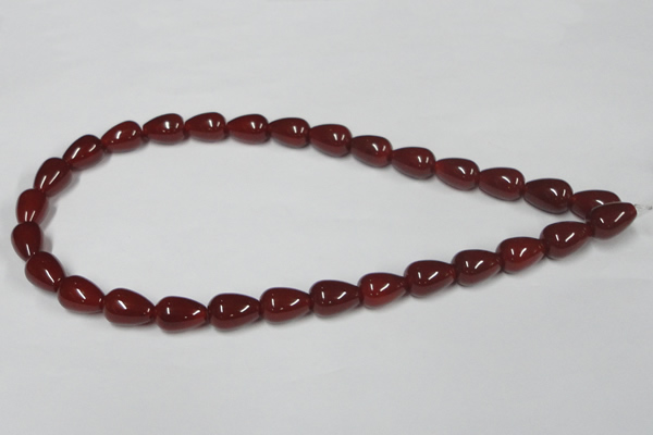 CAA132 15.5 inches 10*14mm teardrop red agate gemstone beads