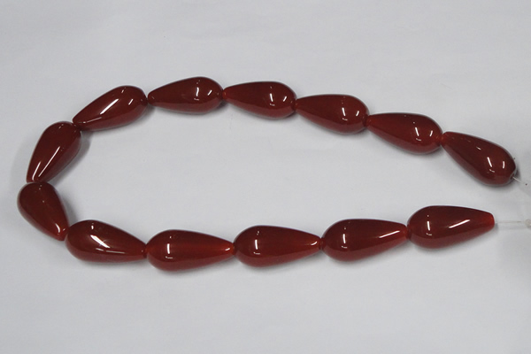 CAA134 15.5 inches 15*30mm teardrop red agate gemstone beads