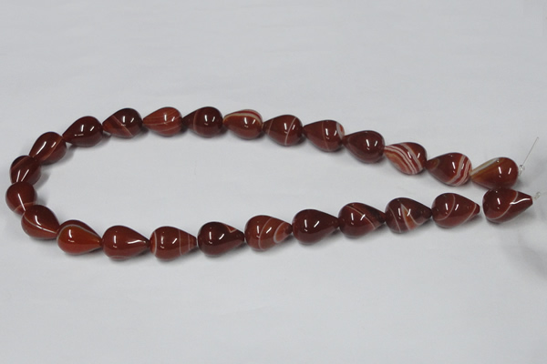 CAA135 15.5 inches 8*16mm teardrop red agate gemstone beads