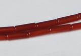 CAA136 15.5 inches 4*13mm column red agate gemstone beads