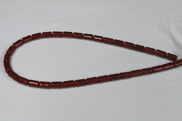 CAA138 15.5 inches 7*12mm column red agate gemstone beads
