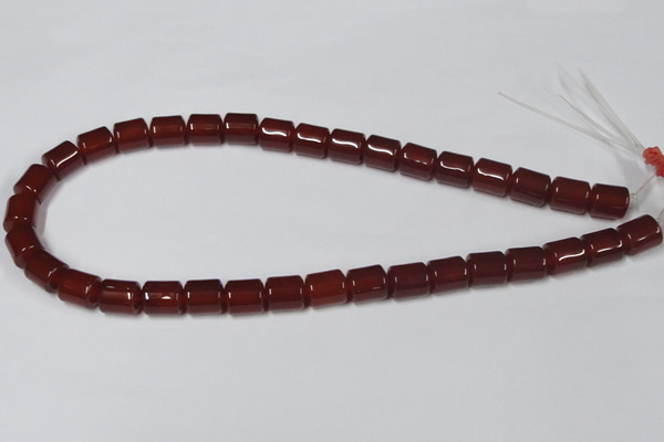 CAA139 15.5 inches 9*12mm column red agate gemstone beads
