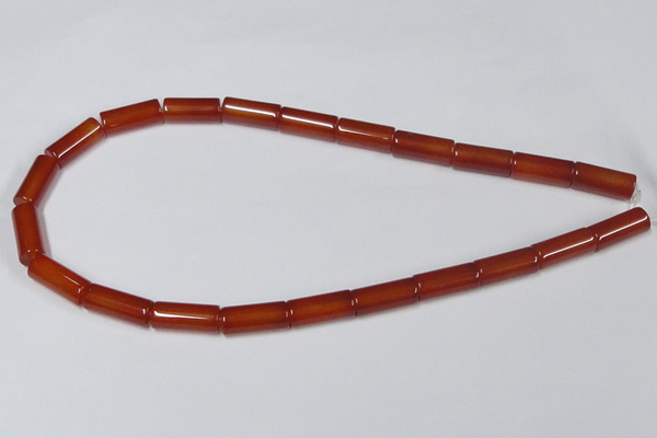 CAA140 15.5 inches 8*18mm column red agate gemstone beads