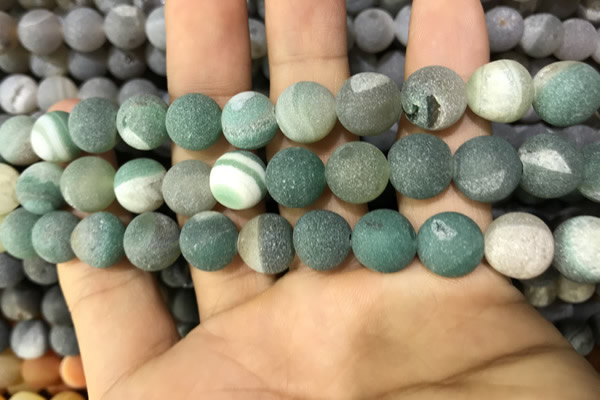 CAA1439 15.5 inches 12mm round matte druzy agate beads