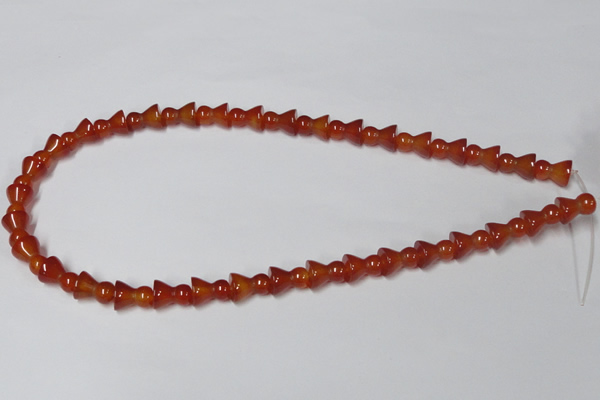 CAA145 15.5 inches 9*12mm bell shape red agate gemstone beads