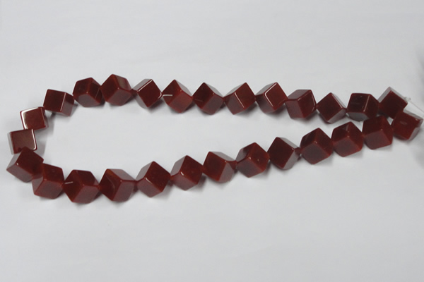 CAA148 15.5 inches 10*10mm cube red agate gemstone beads
