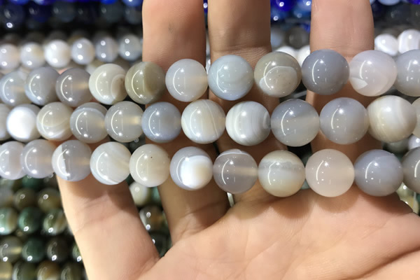 CAA1534 15.5 inches 12mm round banded agate beads wholesale