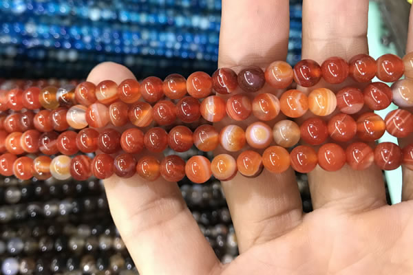 CAA1567 15.5 inches 6mm round banded agate beads wholesale