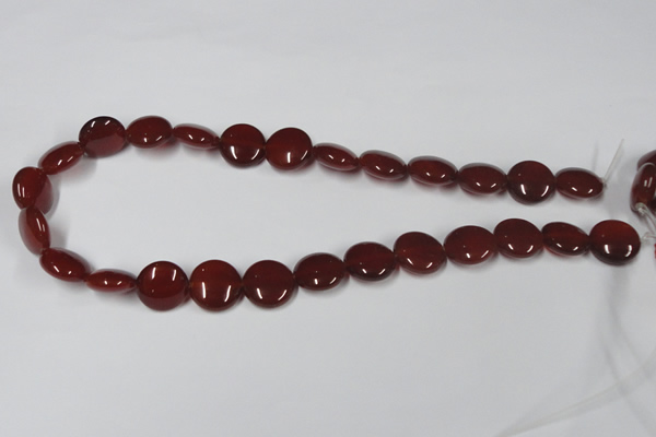 CAA157 15.5 inches 15mm flat round red agate gemstone beads