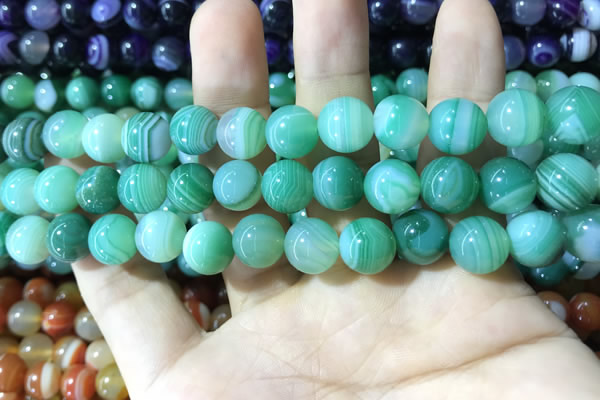 CAA1599 15.5 inches 10mm round banded agate beads wholesale