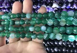 CAA1676 15.5 inches 8mm faceted round banded agate beads
