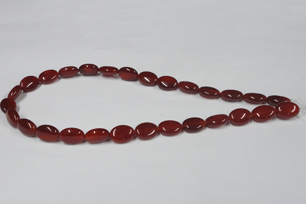 CAA169 15.5 inches 10*14mm oval red agate gemstone beads