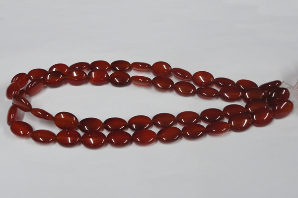 CAA170 15.5 inches 12*16mm oval red agate gemstone beads