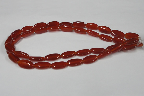 CAA171 15.5 inches 10*20mm oval red agate gemstone beads