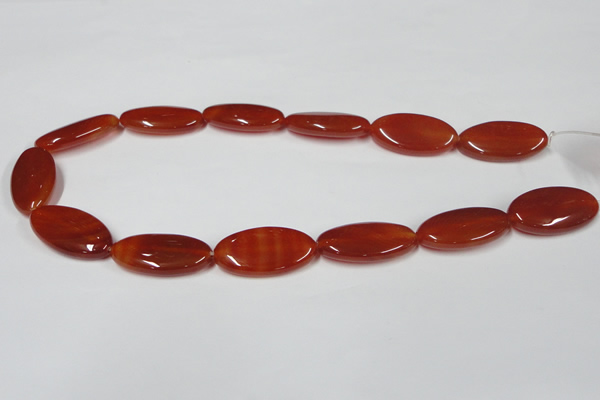 CAA173 15.5 inches 15*30mm oval red agate gemstone beads