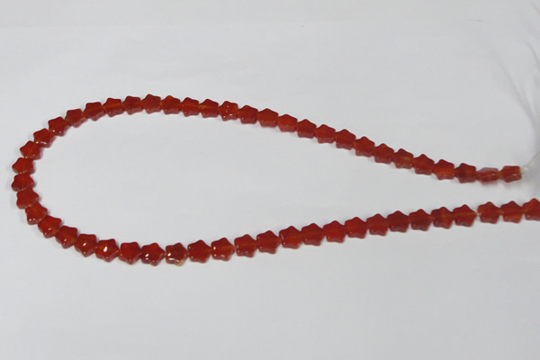 CAA174 15.5 inches 8*8mm star red agate gemstone beads