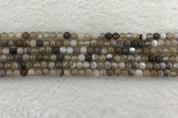 CAA1810 15.5 inches 4mm round banded agate gemstone beads