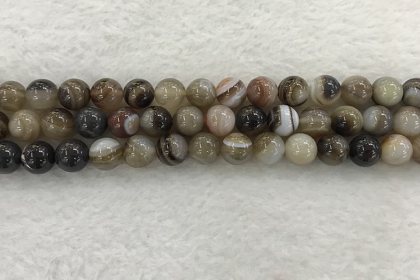 CAA1813 15.5 inches 10mm round banded agate gemstone beads