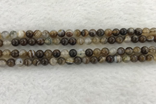 CAA1821 15.5 inches 6mm round banded agate gemstone beads